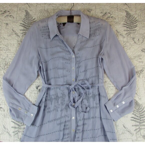 Soft Surroundings Dusty Lilac Ibiza Embroidered Georgette 2 piece Dress size S - Picture 1 of 9